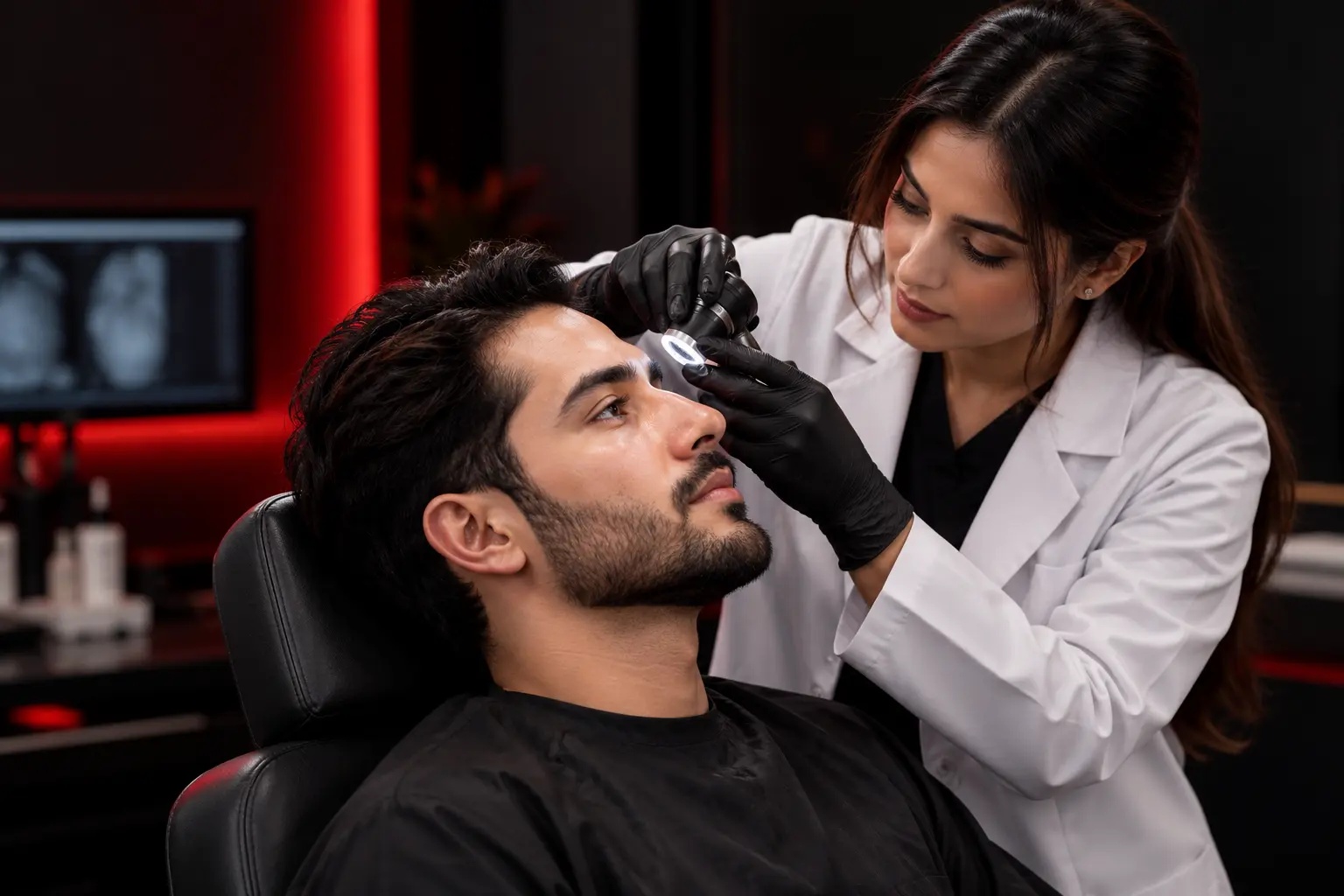 Scalp assessment for people considering Advanced Exosome Therapy in Kochi